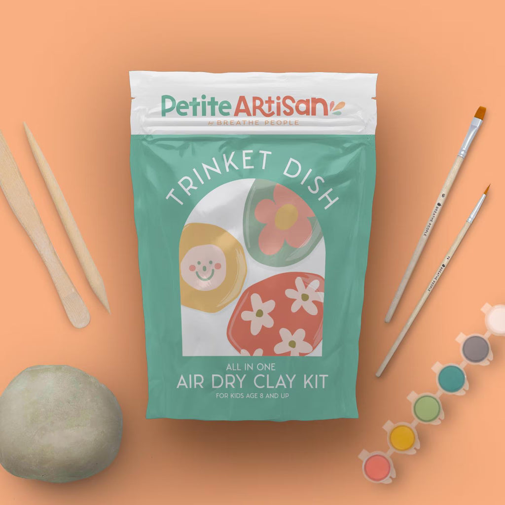 Kids DIY Clay Kit — Make and Paint Your Own Trinket Dishes - Birthday Party Supplies - Fun Summer Activity - Rainy Day Activity