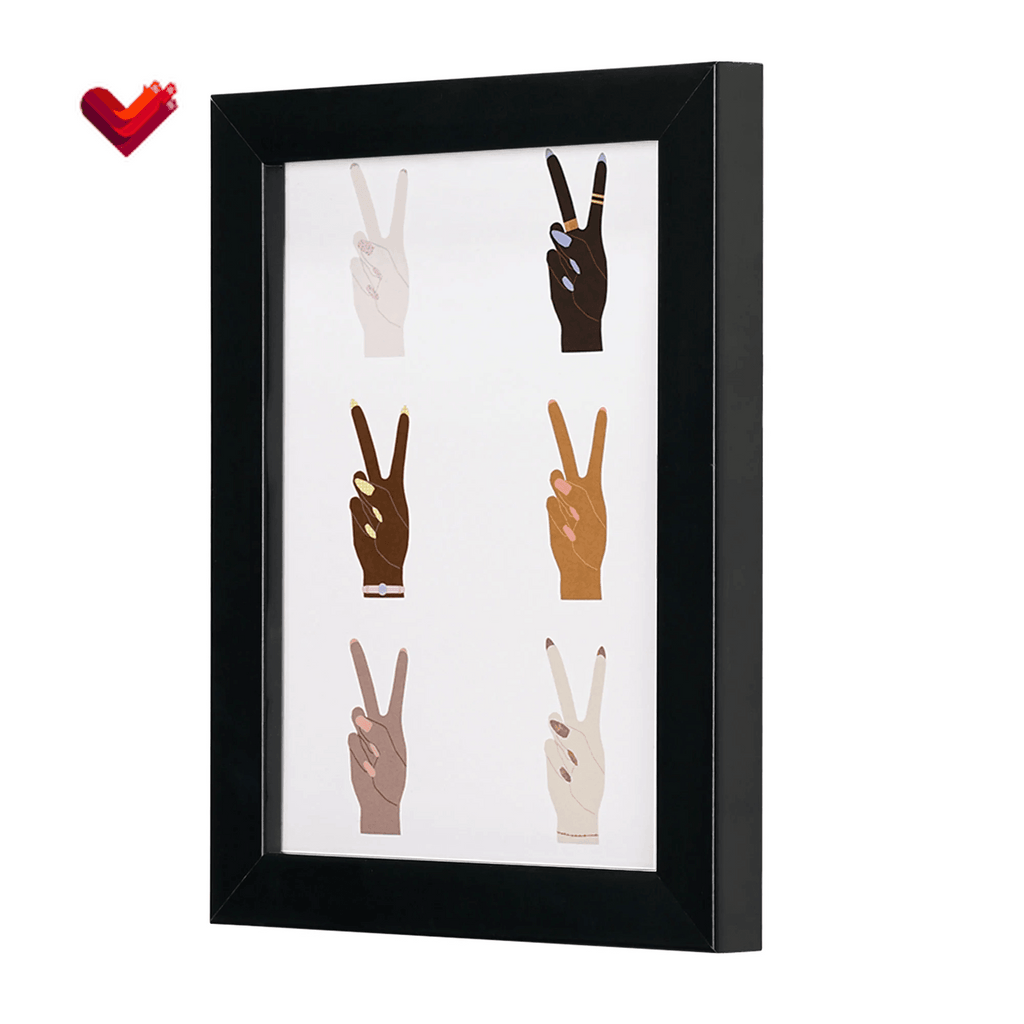 6 Peace Hand Sign Art, 6.5"X8.5" - Lifecast