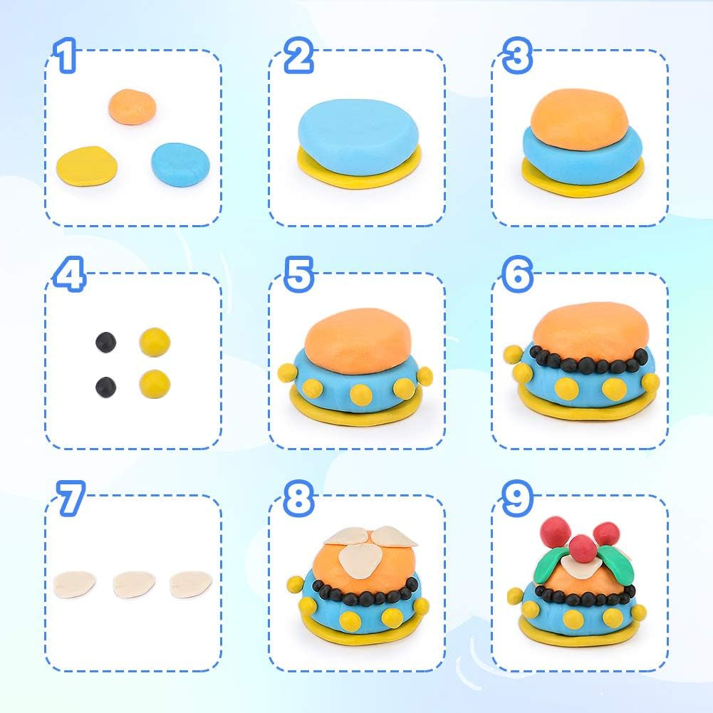 Polymer Clay, Modeling Clay for Kids DIY Starter Kits, Oven Baked Model Clay, Non-Toxic, Non-Sticky, with Sculpting Tools, Ideal Gift for Children and Artists