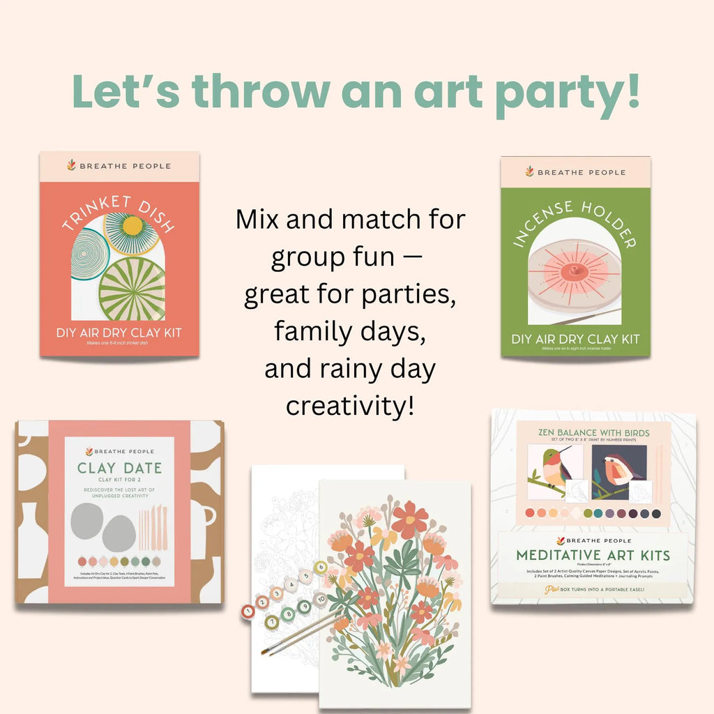 Kids DIY Clay Kit — Make and Paint Your Own Trinket Dishes - Birthday Party Supplies - Fun Summer Activity - Rainy Day Activity