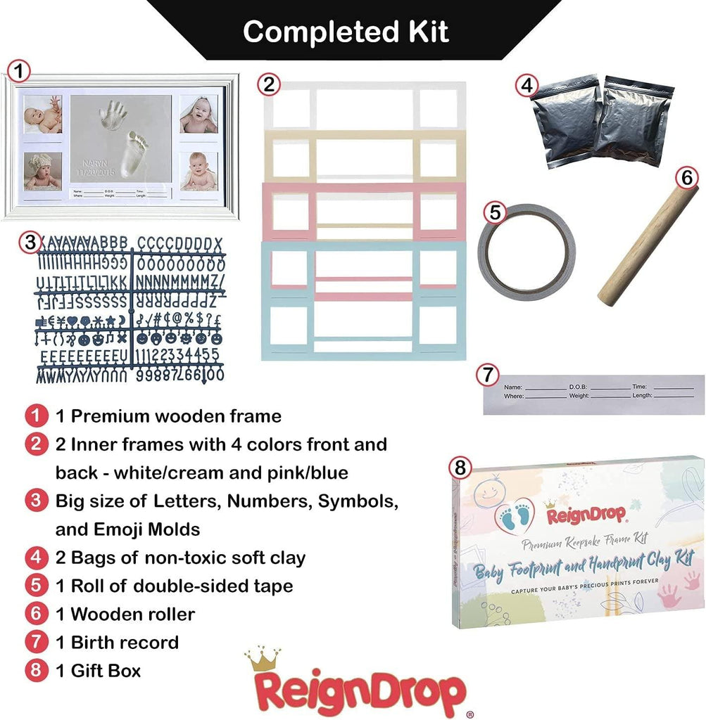 Baby Footprint and Handprint Picture Frame Kit - Lifecast