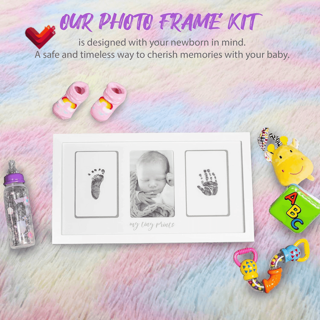 Baby Hand and Footprint Kit, White Frame, Baby Footprint Kit - Lifecast