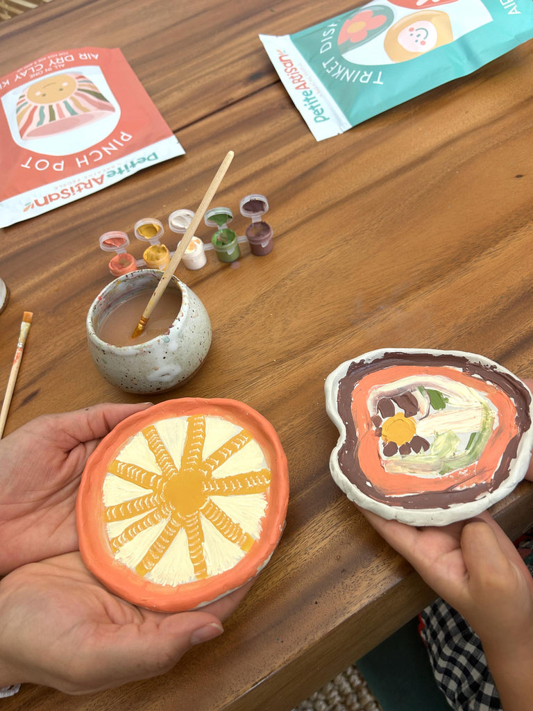 Kids DIY Clay Kit — Make and Paint Your Own Trinket Dishes - Birthday Party Supplies - Fun Summer Activity - Rainy Day Activity