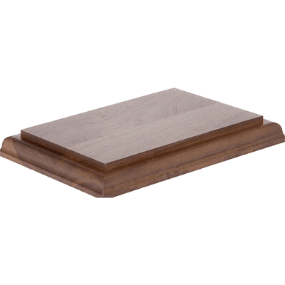 Solid Walnut Rectangular Wood Display Base with Ogee Edge - Lifecast