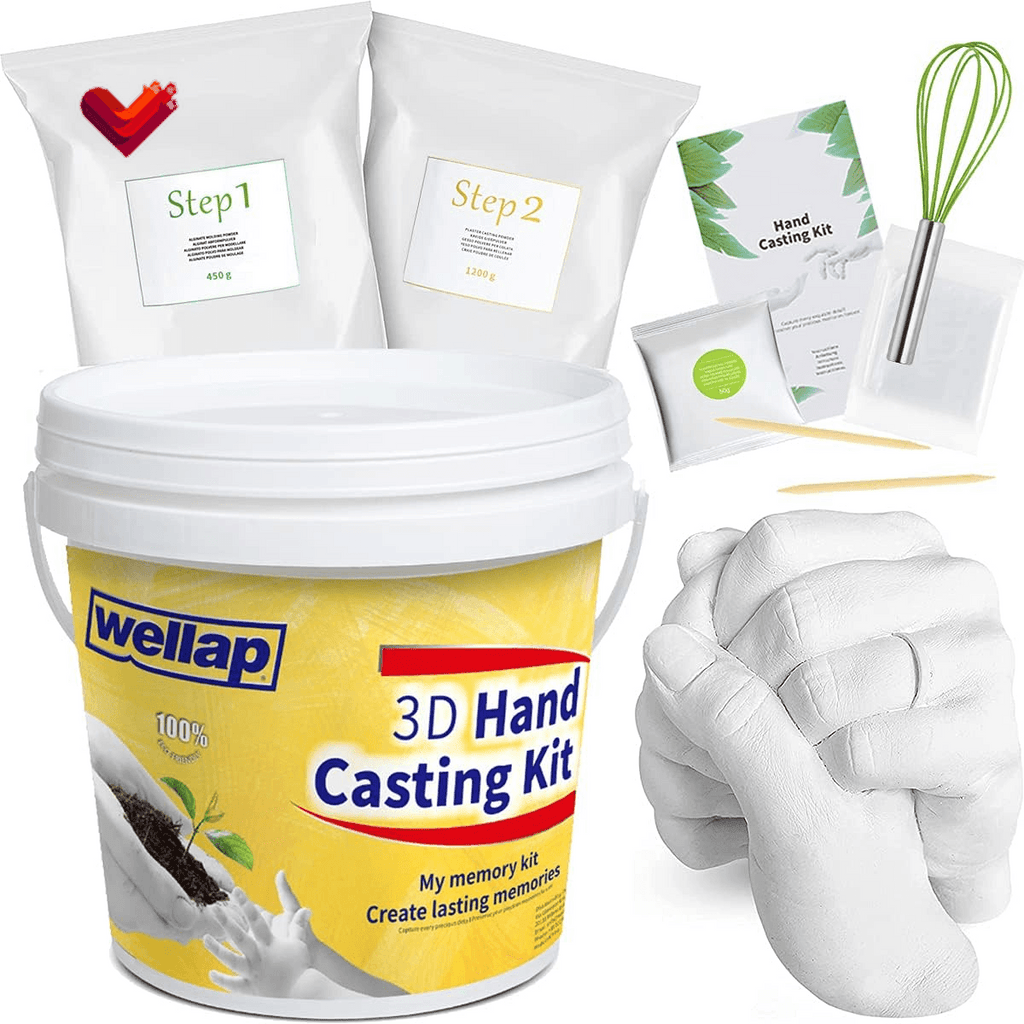 Hand Casting Kit - DIY Plaster Statue Molding Kit, Unique Anniversary, Birthday, Wedding Gift - Baby Hand and Feet Mold Keepsake (L)