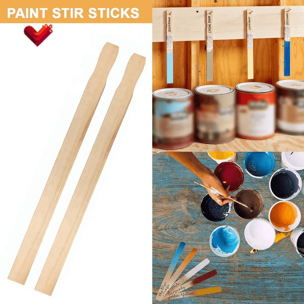 Wooden Paint Stir Sticks -  10 Inch Paint Sticks Stirrers for Paddles Resin or Wood Craft Sticks, Garden and Library Markers(Pack of 50)