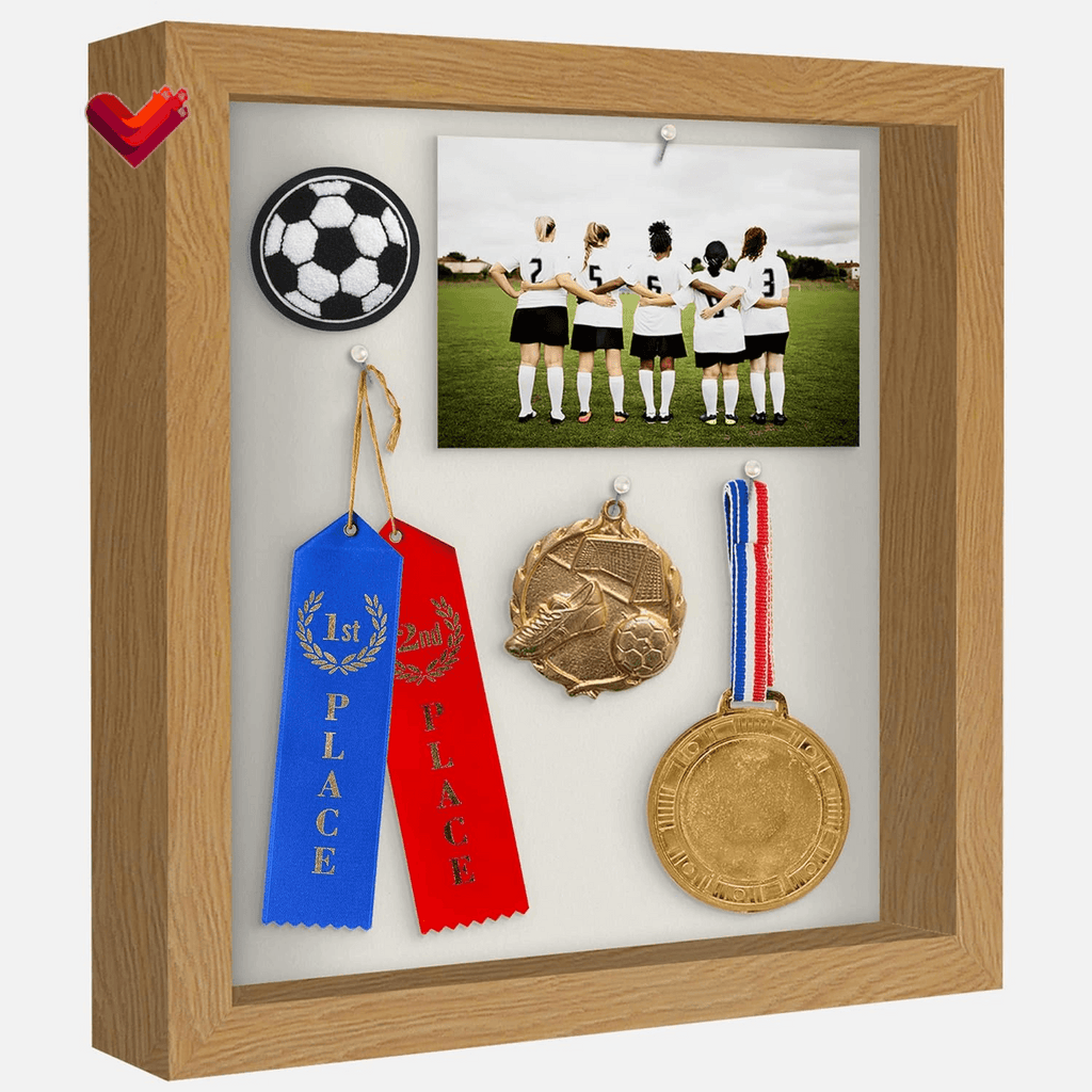 11X11 Shadow Box Frame with Shatter-Resistant Glass - Silhouette Collection - Large Shadow Box Display Case for Tabletop and Wall Display - Dark Oak with Soft Linen Back