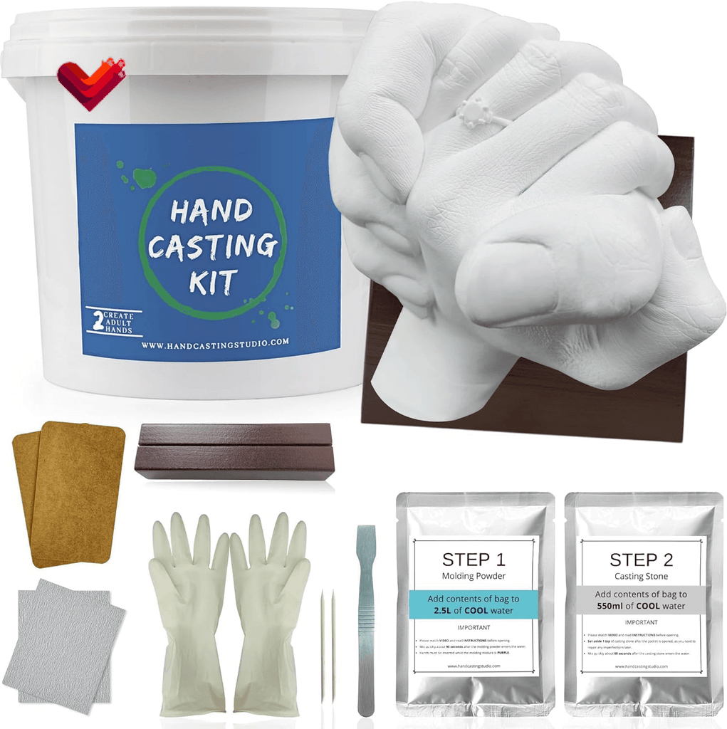 Hand Casting Kit Couples & Keepsake Hand Mold Kit Couples for Holiday Activities, Molding Kits for Adults, Child, Wedding, Friends, Plaster Hand Mold Casting Kit