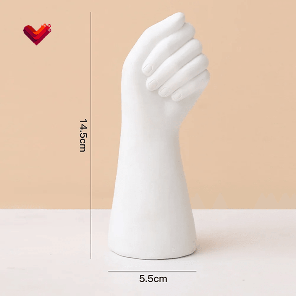 Hand-Shape Flower Vase Home Decor Creative Vase for Dining Table Office (White)