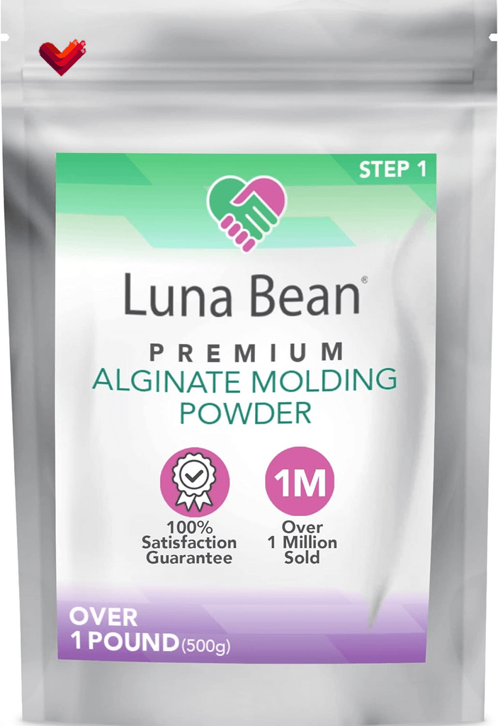 Luna Bean Alginate Molding Powder Refill for Hand Casting Kit - Non-Toxic - over 3 Lb (1,500G) - for Anniversaries, Birthdays, Family Activities - Hand Mold Kit Couples