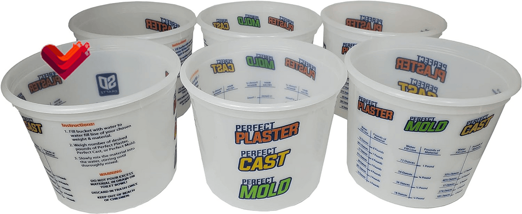 Caster'S Set of 6 Measuring & Mixing Buckets for Perfect Cast, Plaster and Mold Making Materials