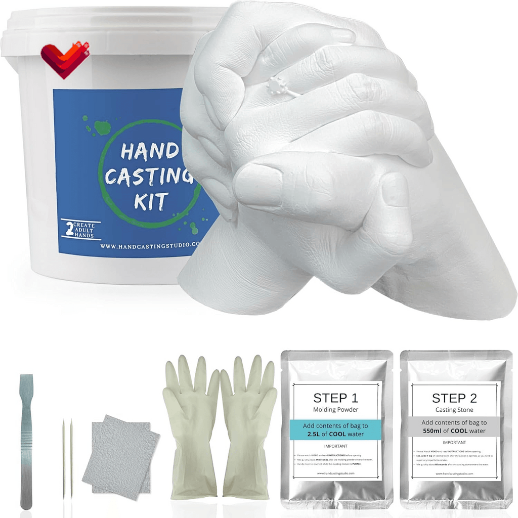 Hand Casting Kit Couples & Keepsake Hand Mold Kit Couples for Holiday Activities, Molding Kits for Adults, Child, Wedding, Friends, Plaster Hand Mold Casting Kit