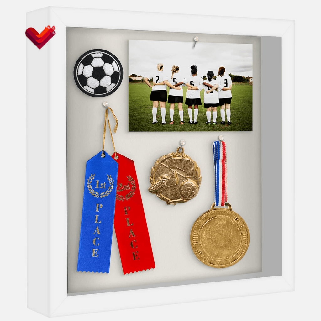 11X11 Shadow Box Frame with Shatter-Resistant Glass - Silhouette Collection - Large Shadow Box Display Case for Tabletop and Wall Display - White with Soft Linen Back